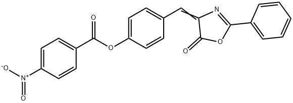 4-[(5-oxo-2-phenyl-1,3-oxazol-4(5H)-ylidene)methyl]phenyl 4-nitrobenzoate Struktur