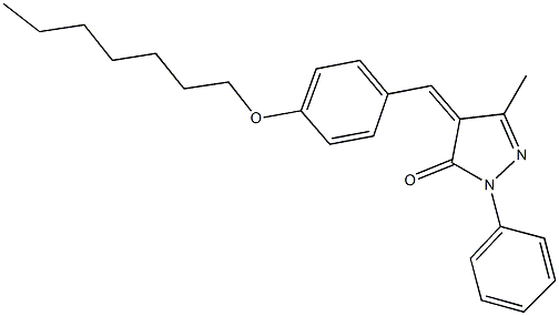 4-[4-(heptyloxy)benzylidene]-5-methyl-2-phenyl-2,4-dihydro-3H-pyrazol-3-one Struktur