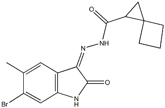 N'-(6-bromo-5-methyl-2-oxo-1,2-dihydro-3H-indol-3-ylidene)spiro[2.3]hexane-1-carbohydrazide 结构式