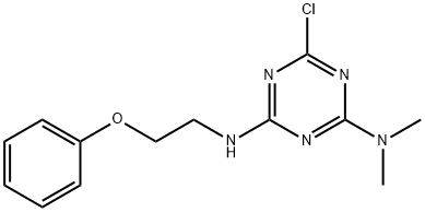 N-[4-chloro-6-(dimethylamino)-1,3,5-triazin-2-yl]-N-(2-phenoxyethyl)amine Struktur