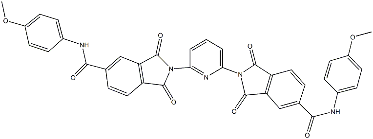 2-(6-{5-[(4-methoxyanilino)carbonyl]-1,3-dioxo-1,3-dihydro-2H-isoindol-2-yl}pyridin-2-yl)-N-(4-methoxyphenyl)-1,3-dioxoisoindoline-5-carboxamide 化学構造式