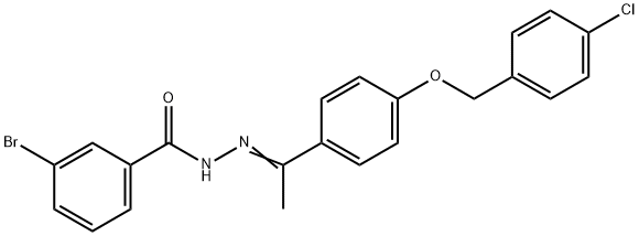 3-bromo-N'-(1-{4-[(4-chlorobenzyl)oxy]phenyl}ethylidene)benzohydrazide 结构式