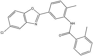 N-[5-(5-chloro-1,3-benzoxazol-2-yl)-2-methylphenyl]-2-methylbenzamide Struktur