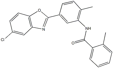 N-[5-(5-chloro-1,3-benzoxazol-2-yl)-2-methylphenyl]-2-methylbenzamide Structure