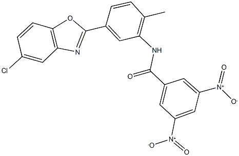 N-[5-(5-chloro-1,3-benzoxazol-2-yl)-2-methylphenyl]-3,5-bisnitrobenzamide Structure