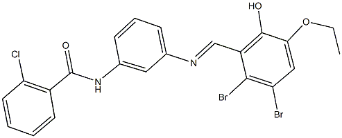 2-chloro-N-{3-[(2,3-dibromo-5-ethoxy-6-hydroxybenzylidene)amino]phenyl}benzamide,330974-06-6,结构式