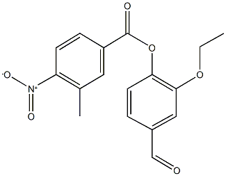 2-ethoxy-4-formylphenyl 4-nitro-3-methylbenzoate Struktur
