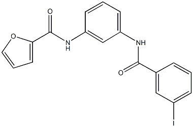 N-{3-[(3-iodobenzoyl)amino]phenyl}-2-furamide 化学構造式