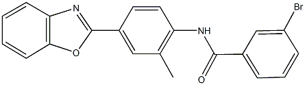 N-[4-(1,3-benzoxazol-2-yl)-2-methylphenyl]-3-bromobenzamide 化学構造式