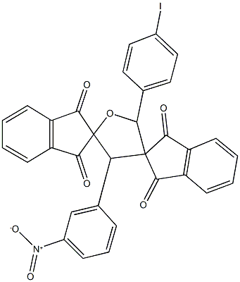 2-(4-iodophenyl)-4-(3-nitrophenyl)-dispiro[1H-indene-2,3'-tetrahydrofuran-5',2''-(1''H)-indene]-1,1'',3,3''(2H,2''H)-tetrone,330979-43-6,结构式