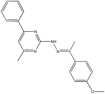 1-(4-methoxyphenyl)ethanone (4-methyl-6-phenyl-2-pyrimidinyl)hydrazone Structure