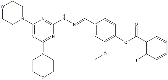 330983-12-5 4-{2-[4,6-di(4-morpholinyl)-1,3,5-triazin-2-yl]carbohydrazonoyl}-2-methoxyphenyl 2-iodobenzoate