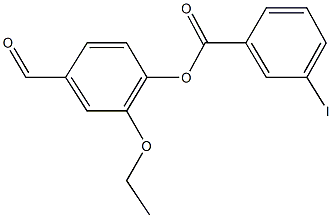 2-ethoxy-4-formylphenyl 3-iodobenzoate Struktur