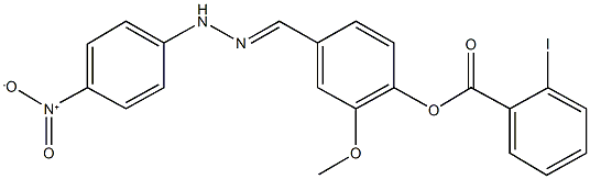 4-(2-{4-nitrophenyl}carbohydrazonoyl)-2-methoxyphenyl 2-iodobenzoate 结构式