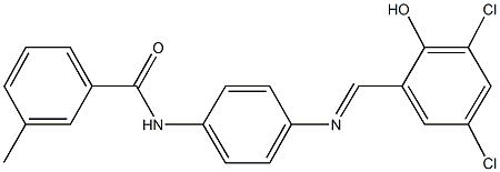 N-{4-[(3,5-dichloro-2-hydroxybenzylidene)amino]phenyl}-3-methylbenzamide Structure