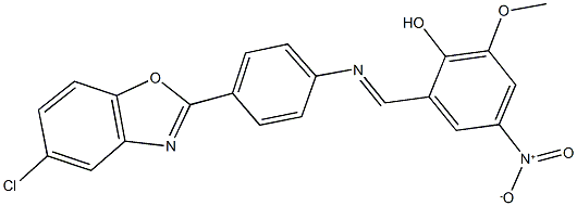 2-({[4-(5-chloro-1,3-benzoxazol-2-yl)phenyl]imino}methyl)-4-nitro-6-methoxyphenol,330987-15-0,结构式