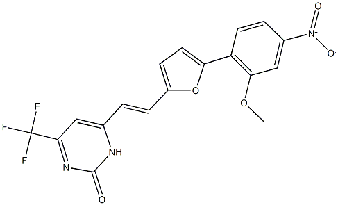 4-[2-(5-{4-nitro-2-methoxyphenyl}-2-furyl)vinyl]-6-(trifluoromethyl)-2(3H)-pyrimidinone Structure
