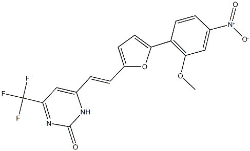 4-[2-(5-{4-nitro-2-methoxyphenyl}-2-furyl)vinyl]-6-(trifluoromethyl)-2(3H)-pyrimidinone 结构式