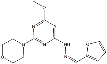 2-furaldehyde [4-methoxy-6-(4-morpholinyl)-1,3,5-triazin-2-yl]hydrazone 化学構造式