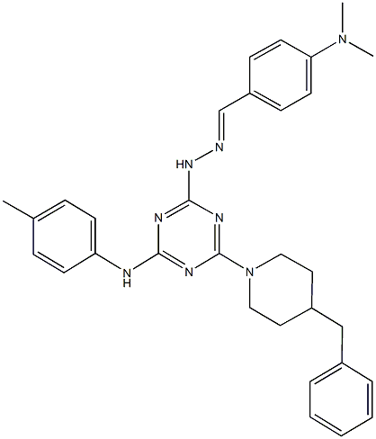 330996-40-2 4-(dimethylamino)benzaldehyde [4-(4-benzylpiperidin-1-yl)-6-(4-toluidino)-1,3,5-triazin-2-yl]hydrazone