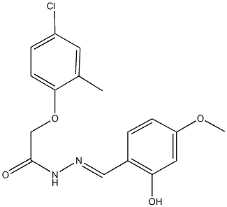 2-(4-chloro-2-methylphenoxy)-N'-(2-hydroxy-4-methoxybenzylidene)acetohydrazide 化学構造式