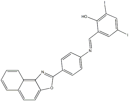 2,4-diiodo-6-{[(4-naphtho[1,2-d][1,3]oxazol-2-ylphenyl)imino]methyl}phenol,330996-78-6,结构式