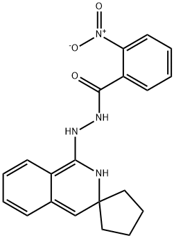 1-[2-(2-nitrobenzoyl)hydrazino]-3,4-dihydrospiro[isoquinoline-3,1'-cyclopentane] Struktur