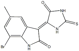 7-bromo-5-methyl-3-(5-oxo-2-thioxo-4-imidazolidinylidene)-1,3-dihydro-2H-indol-2-one,331002-52-9,结构式