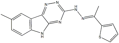 1-(2-thienyl)ethanone (8-methyl-5H-[1,2,4]triazino[5,6-b]indol-3-yl)hydrazone 结构式