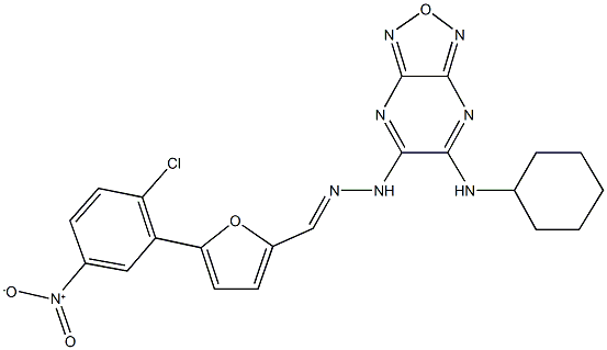 5-{2-chloro-5-nitrophenyl}-2-furaldehyde [6-(cyclohexylamino)[1,2,5]oxadiazolo[3,4-b]pyrazin-5-yl]hydrazone,331002-69-8,结构式