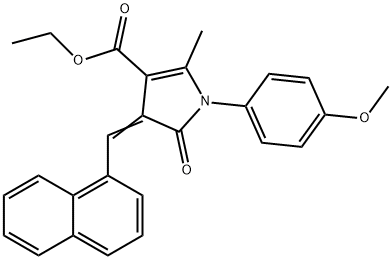 ethyl 1-(4-methoxyphenyl)-2-methyl-4-(1-naphthylmethylene)-5-oxo-4,5-dihydro-1H-pyrrole-3-carboxylate 化学構造式