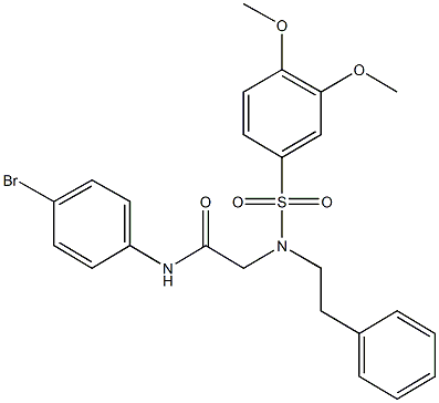 N-(4-bromophenyl)-2-[[(3,4-dimethoxyphenyl)sulfonyl](2-phenylethyl)amino]acetamide Structure