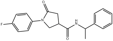 1-(4-fluorophenyl)-5-oxo-N-(1-phenylethyl)-3-pyrrolidinecarboxamide Structure