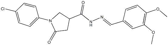1-(4-chlorophenyl)-N'-(3,4-dimethoxybenzylidene)-5-oxo-3-pyrrolidinecarbohydrazide,331004-17-2,结构式