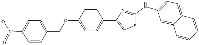 4-[4-({4-nitrobenzyl}oxy)phenyl]-2-(2-naphthylamino)-1,3-thiazole Structure