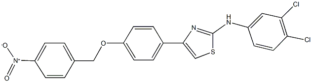 2-(3,4-dichloroanilino)-4-[4-({4-nitrobenzyl}oxy)phenyl]-1,3-thiazole Structure