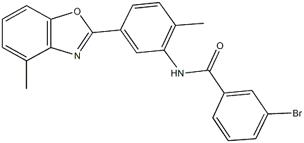 3-bromo-N-[2-methyl-5-(4-methyl-1,3-benzoxazol-2-yl)phenyl]benzamide Structure