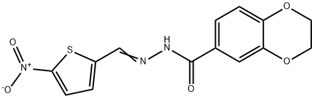 N'-({5-nitro-2-thienyl}methylene)-2,3-dihydro-1,4-benzodioxine-6-carbohydrazide 结构式