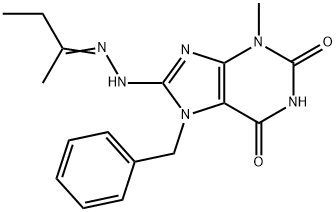 7-benzyl-3-methyl-8-[2-(1-methylpropylidene)hydrazino]-3,7-dihydro-1H-purine-2,6-dione 结构式