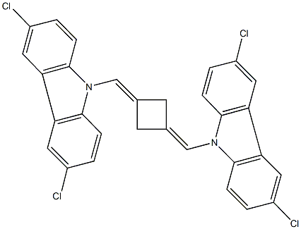 3,6-dichloro-9-({3-[(3,6-dichloro-9H-carbazol-9-yl)methylene]cyclobutylidene}methyl)-9H-carbazole 结构式