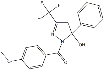 1-(4-methoxybenzoyl)-5-phenyl-3-(trifluoromethyl)-4,5-dihydro-1H-pyrazol-5-ol|