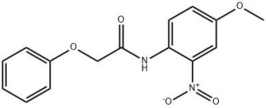 N-{2-nitro-4-methoxyphenyl}-2-phenoxyacetamide 化学構造式