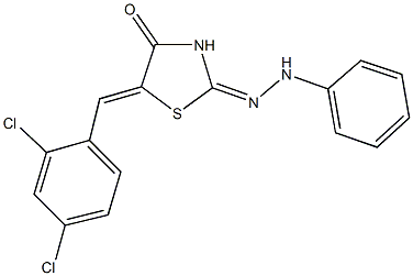 5-(2,4-dichlorobenzylidene)-1,3-thiazolidine-2,4-dione 2-(phenylhydrazone) Structure