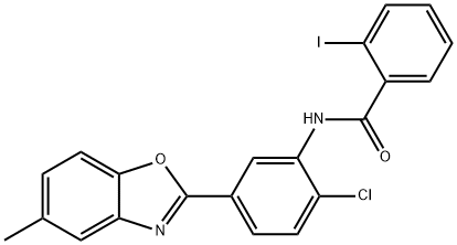 N-[2-chloro-5-(5-methyl-1,3-benzoxazol-2-yl)phenyl]-2-iodobenzamide Structure