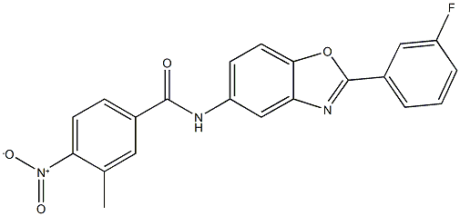 N-[2-(3-fluorophenyl)-1,3-benzoxazol-5-yl]-4-nitro-3-methylbenzamide Structure