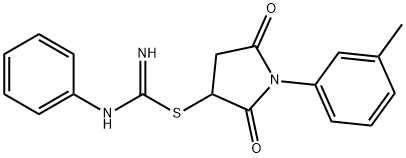 1-(3-methylphenyl)-2,5-dioxo-3-pyrrolidinyl N'-phenylimidothiocarbamate,331245-03-5,结构式