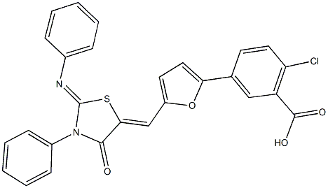 331246-28-7 2-chloro-5-(5-{[4-oxo-3-phenyl-2-(phenylimino)-1,3-thiazolidin-5-ylidene]methyl}-2-furyl)benzoic acid