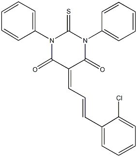 5-[3-(2-chlorophenyl)-2-propenylidene]-1,3-diphenyl-2-thioxodihydro-4,6(1H,5H)-pyrimidinedione Struktur