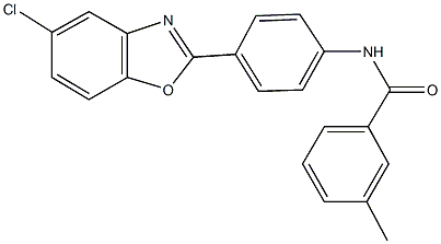 N-[4-(5-chloro-1,3-benzoxazol-2-yl)phenyl]-3-methylbenzamide 化学構造式