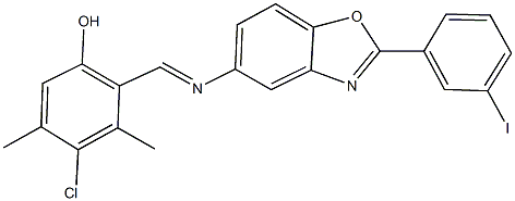 4-chloro-2-({[2-(3-iodophenyl)-1,3-benzoxazol-5-yl]imino}methyl)-3,5-dimethylphenol Structure